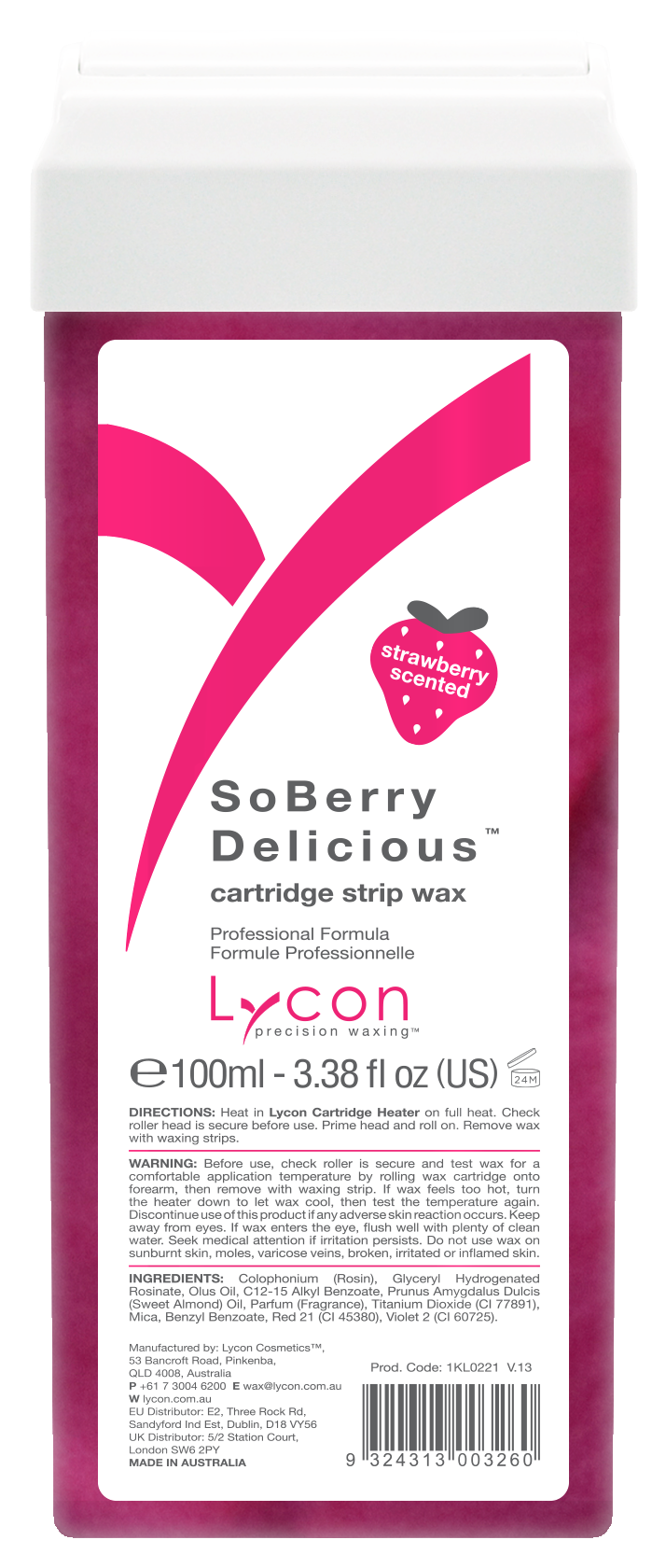 Lycon SoBerry Delicious Strip Wax Cartridge