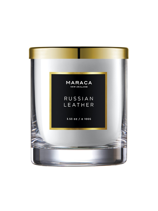 Maraca Russian Leather Small Scented Candle